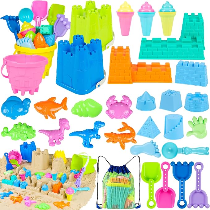 Beach Toys for Kids Toddlers, Sand Castle Toys by REZUCREY