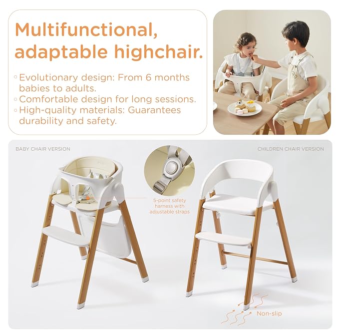 KUB High Chair for Babies and Toddlers Adjustable Foldable Convertible 5 Point - Image 2