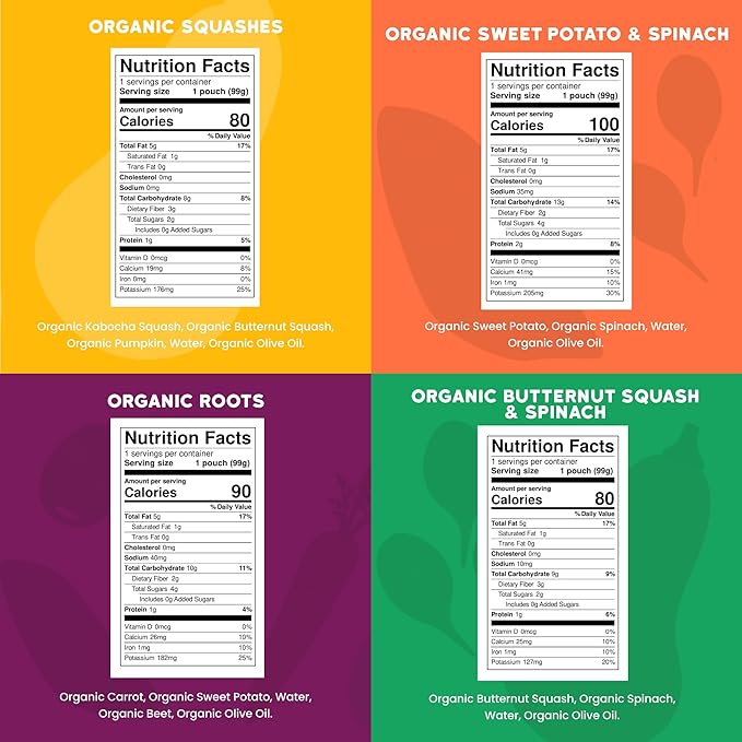 Serenity Kids 6+ Months Veggie Puree Organic Baby Food Pouches - Image 2