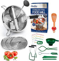 Food Mill Stainless Steel With 3 Grinding Discs and Complete Canning Supplies by Gemfino