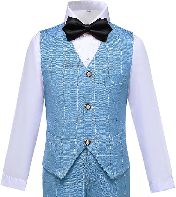 Boys Suit for Kids Tuxedo Suits for Wedding Formal Suit Set Toddler Boy Dress - Image 5