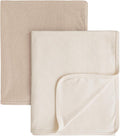 Konssy Knit Baby Blanket 2 Pack, Soft Ribbed Swaddle Receiving Blankets by Konssy