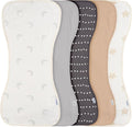 Gerber Baby Unisex Burp Cloths 5-Pack, Tan Grey, Size 10.5" x 21" by Gerber