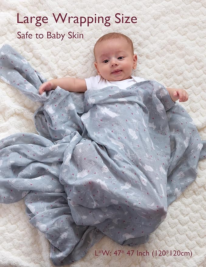 Momcozy Muslin Swaddle Blankets, Ultra Soft Neutral Baby Essentials Must Haves - Image 3