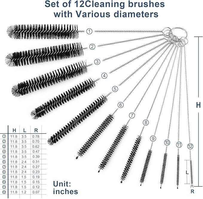Straw Cleaner Brush Set, 12 Pieces Botthle Cleaning Brush and Nylon Tube Brush - Image 8