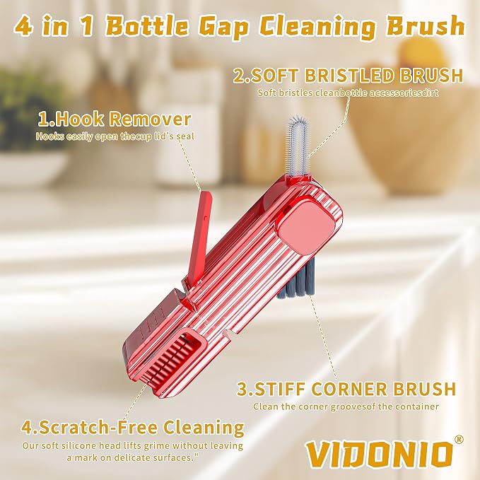 3Pcs 4 in 1 Cup Lid Gap Cleaning Brush Set, Kitchen Gadgets - Image 2