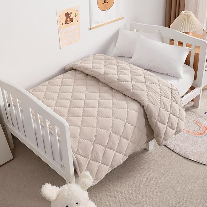 NTBAY Down Alternative Toddler Comforter, Lightweight and Warm Solid Color Baby - Image 3