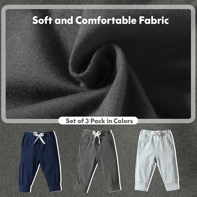 DREAM BUS Pack of 3 Toddler Jogger Pants - Image 6