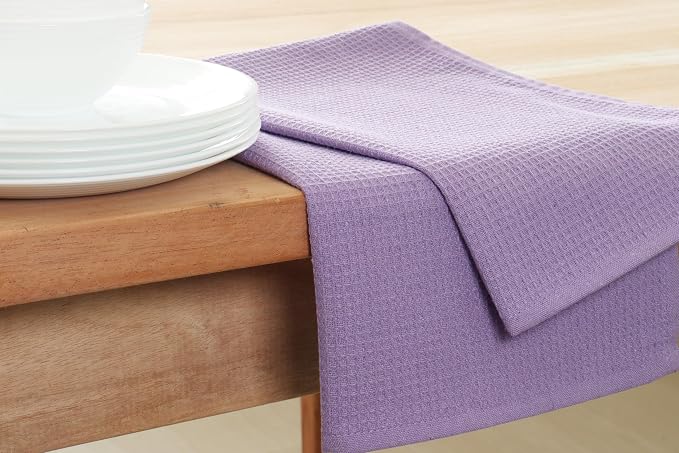 PurpleEssences Waffle Weave Kitchen Towel, 100% Cotton - Image 5