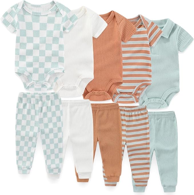 Unisex Baby Boy Girl Pants Sets 10 pack Cotton Casual New born Clothes Comfort by JELYLOVE
