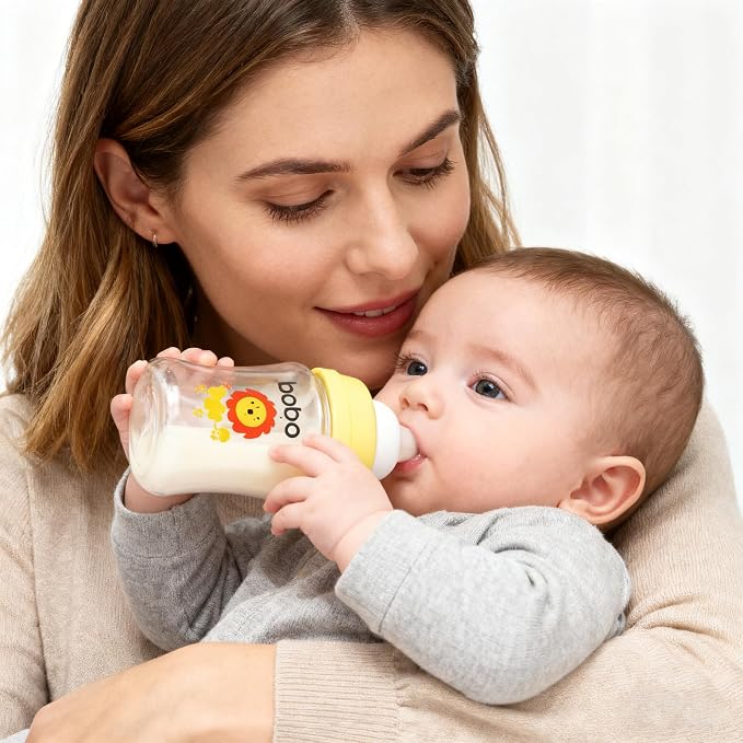 YOHKOH Glass Baby Bottles with Slow Flow Nipple, Newborn Anti-Colic Baby Bottles - Image 4