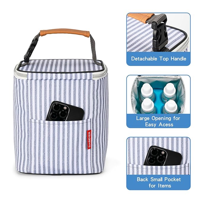 Breast Milk Cooler Bag with Ice Pack Fits 4 Baby Bottles Up to 9 Ounce - Image 4