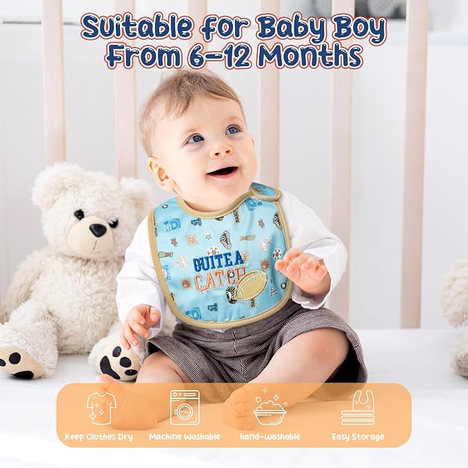 7Pcs Cotton Waterproof Baby Bibs Hook Loop Closure Newborn Bib Keepsake Baby - Image 5