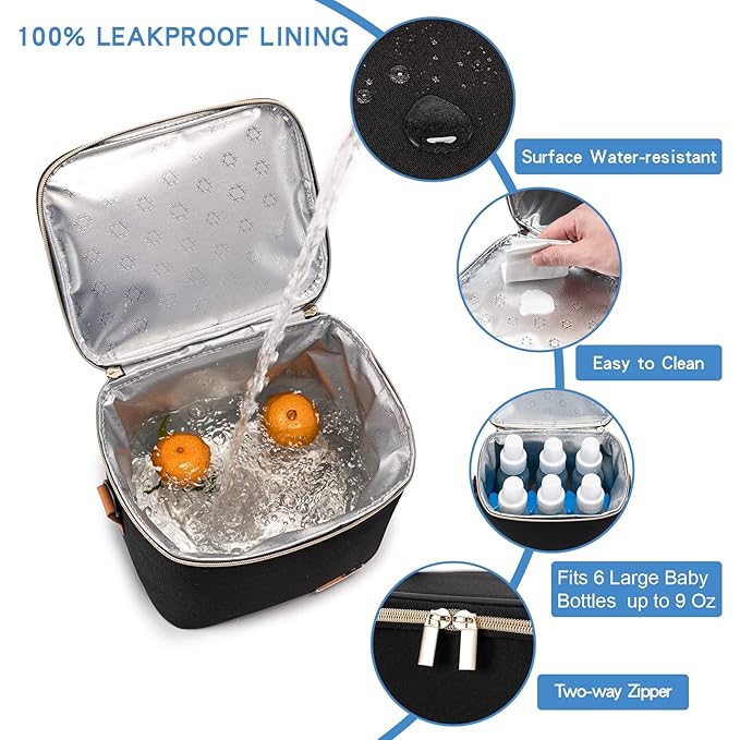 Breastmilk Cooler Bag with Ice Pack Fits 6 Baby Bottles Up to 9 Ounce, Baby - Image 2