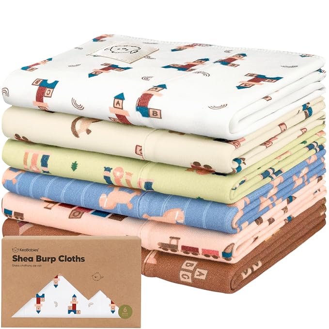 Organic Burp Cloths Baby Boy, Girl by KeaBabies