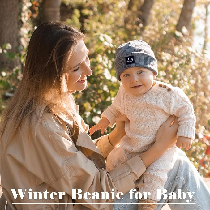 3 Packs Baby Beanie Cute Toddler Beanies Kids Winter Hat Boys Girls Warm Knit - Image 5