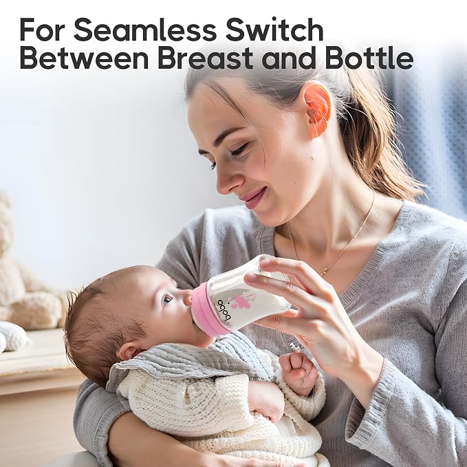 YOHKOH Glass Baby Bottles with Slow Flow Nipple, Newborn Anti-Colic Baby Bottles - Image 3