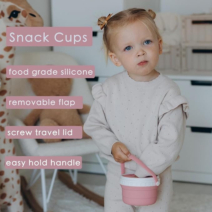 No Spill Silicone Toddler Snack Containers, Detachable Silicone Flap - Image 2