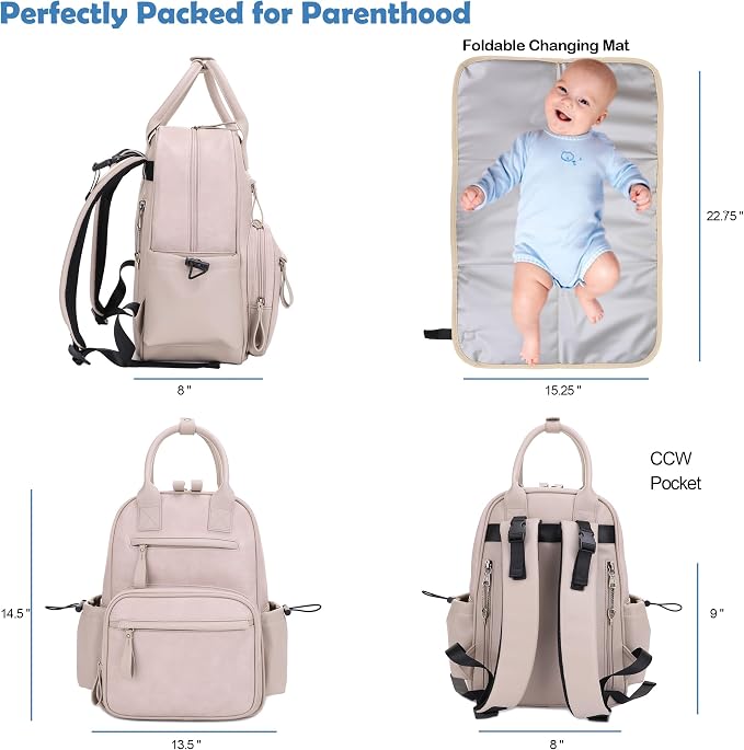 JESSIE & JAMES Saturday EDC Diaper Bag Backpack Multi Function Diaper Bag - Image 4