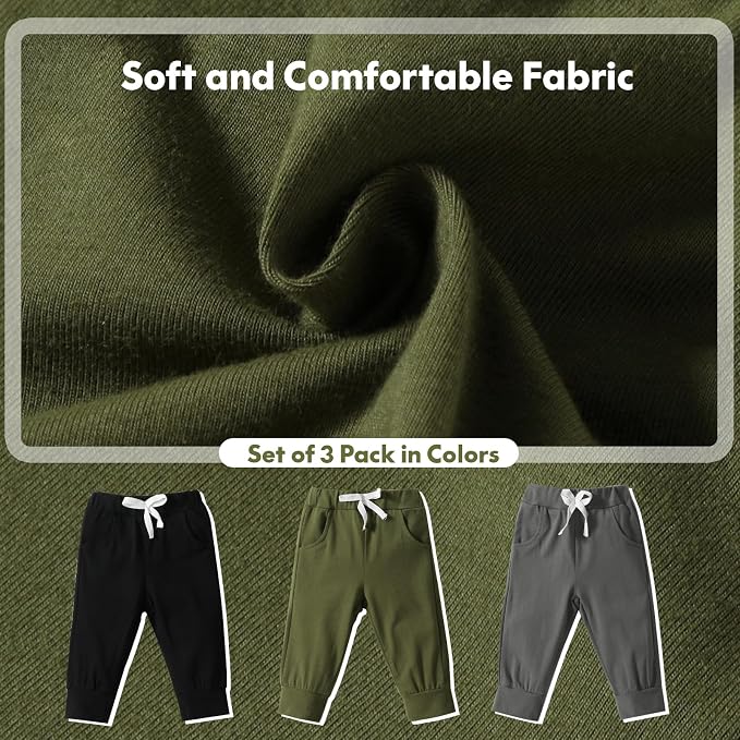DREAM BUS Pack of 3 Toddler Jogger Pants - Image 5