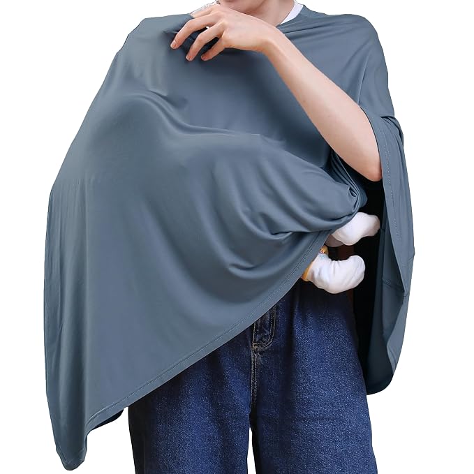 Nursing Cover for Breastfeeding, 360°Full Coverage Nursing Poncho, Rayon Soft & by Unknown