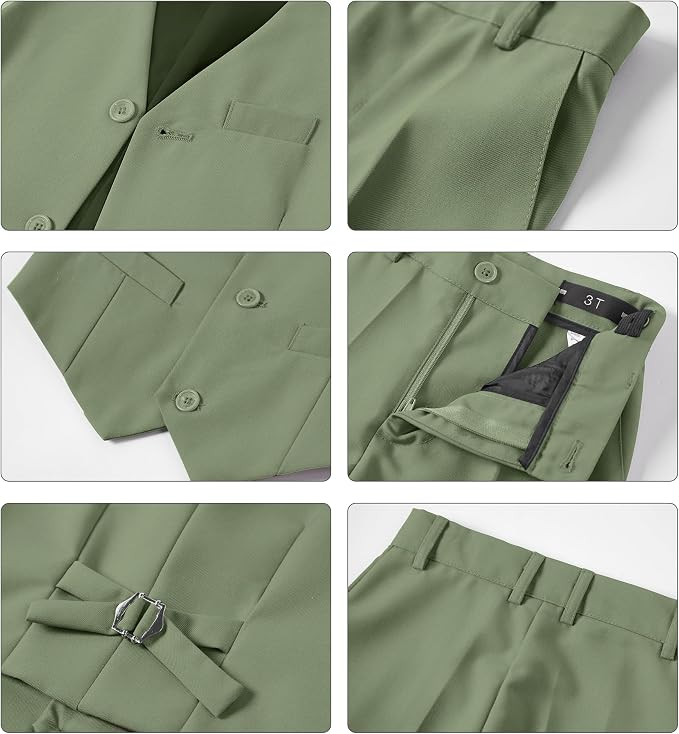 Boys Vest Set Formal Dress Suits Wedding Outfit Dresswear - Image 5