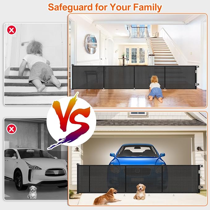 Upgrade 180 inch Retractable Baby Gates, EZIGO Extra Wide Baby Gate - Image 4