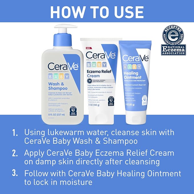 CeraVe Baby Eczema Relief Cream, 1% Colloidal Oatmeal Cream - Image 5