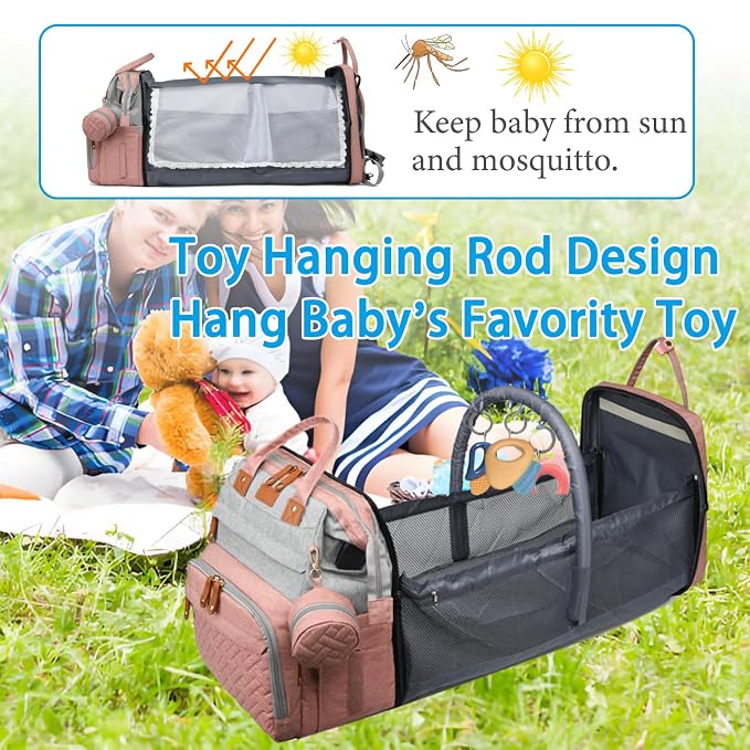 Jeryswet Baby Diaper Bags with Changing Station, Waterproof Large Capacity - Image 2