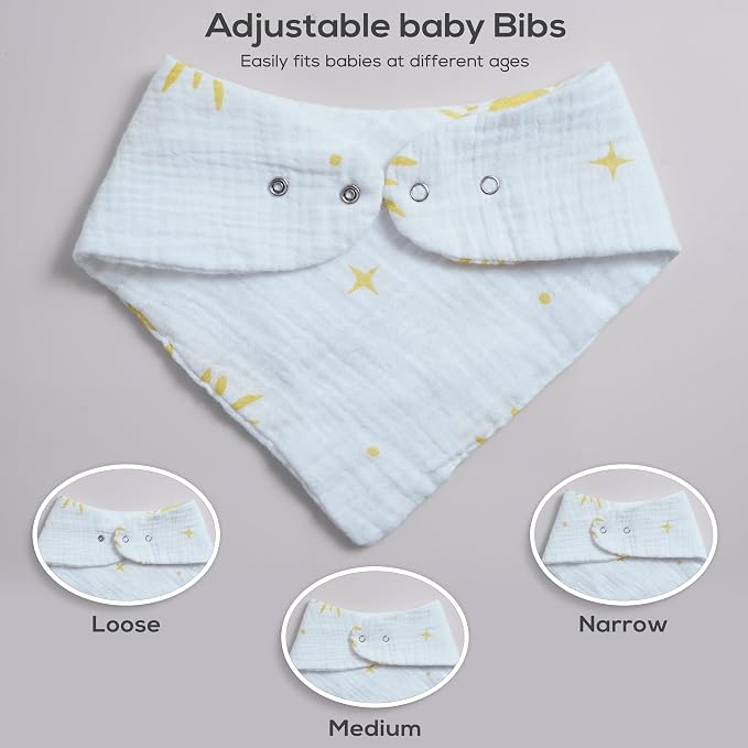 Muslin Baby bibs for drooling and teething, 100% cotton, Bibs for baby girl - Image 2
