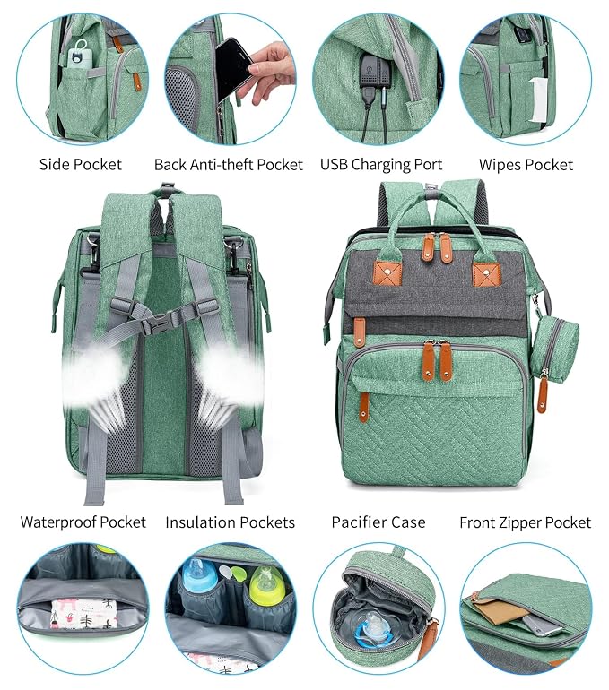 KABAQOO Diaper Bag Backpack - Image 3