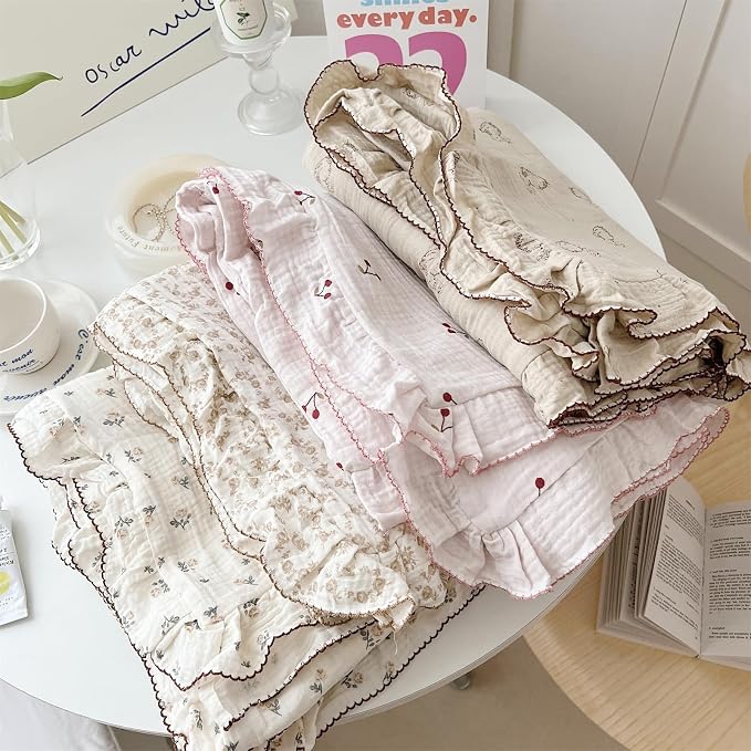 AOJIM Pink Cotton Muslin Kids Toddler Pillowcase Super Soft Baby Crib Bedding - Image 8