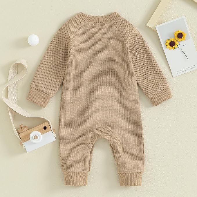 Kuriozud Newborn Infant Unisex Baby Boy Girl Clothes Button Romper Jumpsuit - Image 3