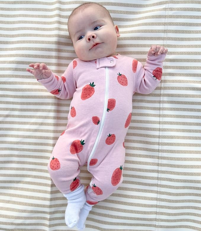 Owlivia Organic Cotton Baby Boy Girl Zip up Sleep 'N Play Pjs, Long Sleeve - Image 2