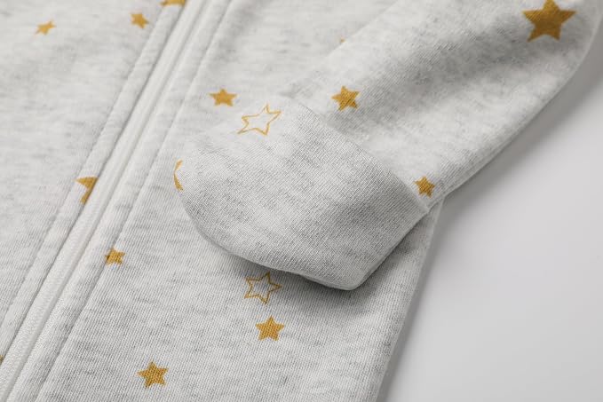 O2 BABY Baby Boys Girls Organic Cotton Zip-Front Sleeper Pajamas, Footed Sleep - Image 3