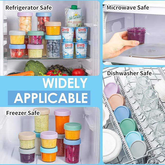 DRKIO 12 Pack Glass Baby Food Storage Containers - Image 6