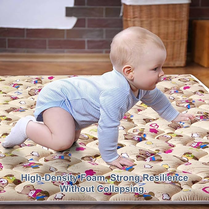 Baby Play Mat - 65" X 50", Premium Thicker Foam One-Piece Crawling Mat - Image 4