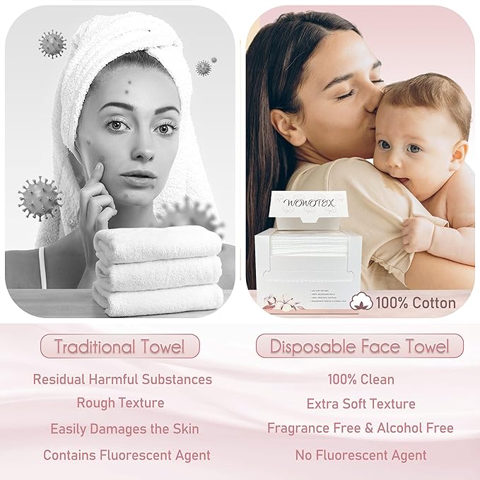 100% Cotton Disposable Face Towel 200 Count 10x12 Inch | Biodegradable Thick - Image 4