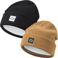 MaxNova 2 Pack Baby Beanie Fleece Lined Knit Toddler Hat by MaxNova