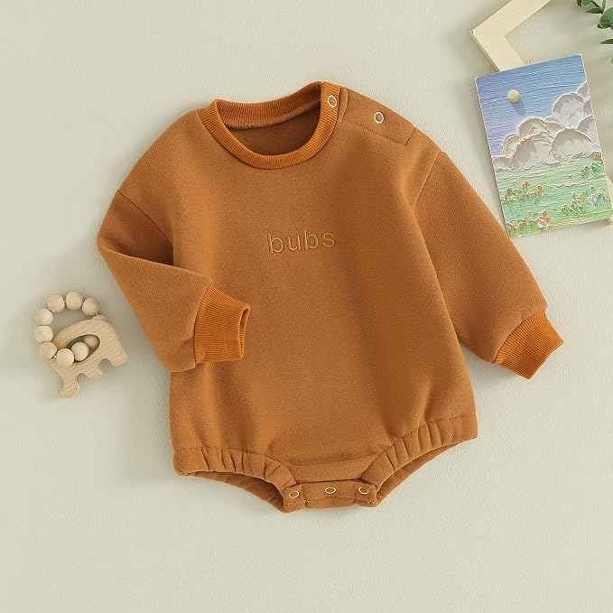 VISGOGO Newborn Infant Baby Boy Girls Oversized Romper Little Dude Sweater - Image 3