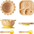 Suction Plates Bowls Set for Baby Toddler Non-Toxic Bamboo Feeding Set by BABY+REMEMBER