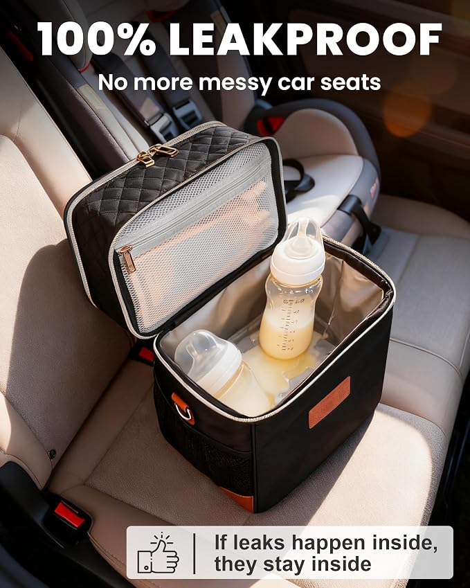 Breastmilk Cooler Bag with Ice Pack, Upgraded Breast Milk Cooler Waterproof - Image 4