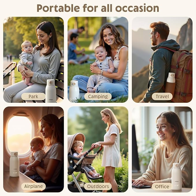 Portable Bottle Warmer for Travel, 17.5 OZ Large Capacity Baby Milk Warmer for - Image 6