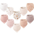Konssy Muslin Baby Bibs 10 Pack Baby Bandana Drool Bibs 100% Cotton by Konssy