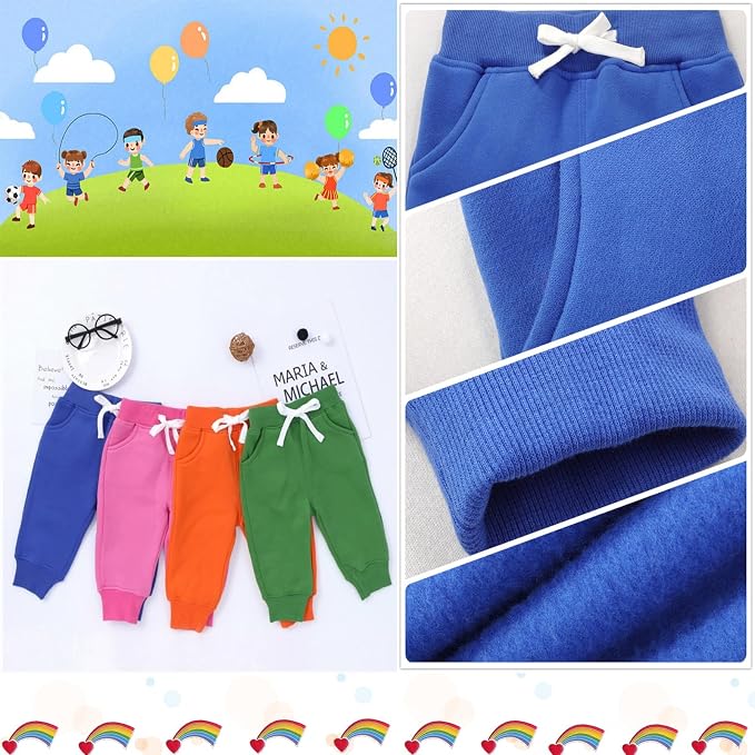 CuteOn Unisex Toddler Jogger Pants Kids Cotton Elastic Waist Winter Baby - Image 4