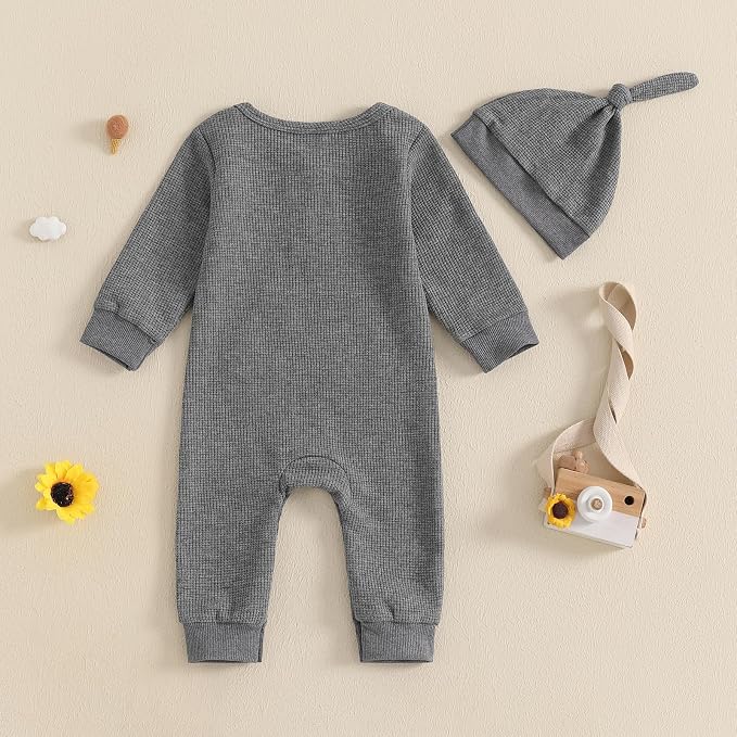 Kuriozud Newborn Infant Unisex Baby Boy Girl Clothes Button Romper Jumpsuit - Image 3