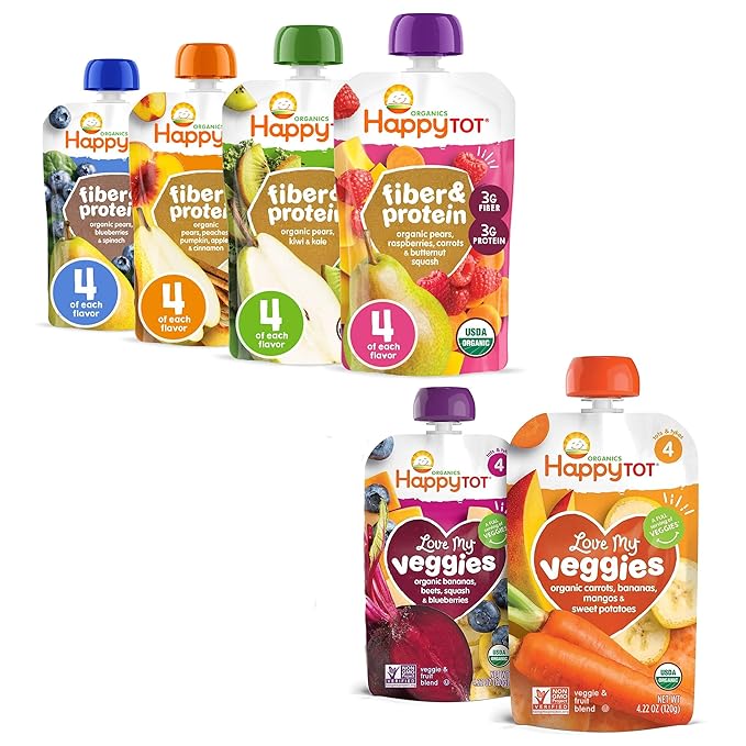Happy Tot Organics Love My Veggies and Fiber & Protein Variety Packs by HappyTot