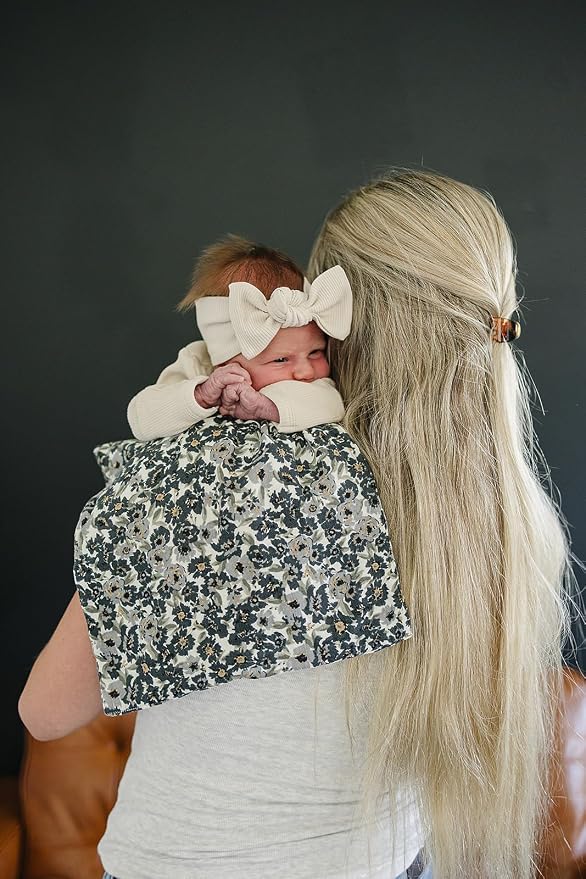 Mebie Baby Burp Cloths, Vintage Florals, Muslin Burp Cloth Set - Image 3