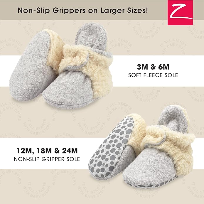 Zutano Unisex Fleece Baby Booties, Two Snap Closure, Newborn to 24 Months - Image 2