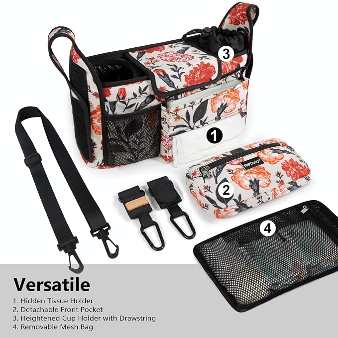 TOPDesign Universal Baby Stroller Organizer, Stroller Caddy - Image 2